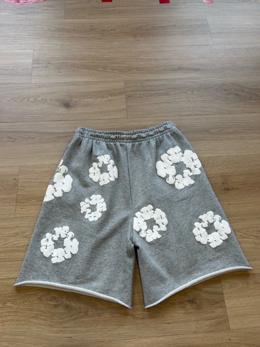 Men's Gray Floral Appliqué Hybrid Shorts